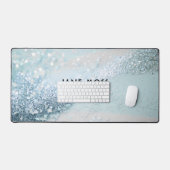 Modern, Monogramm, Salon, Glitzer (Imitat) Schreibtischunterlage (Tastatur & Maus)