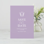 Modern Monogramm Save the Date (Stehend Vorderseite)