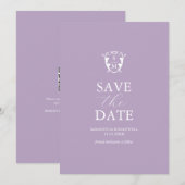 Modern Monogramm Save the Date (Vorne/Hinten)