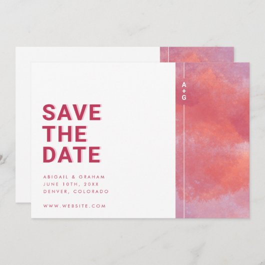 Modern Monogramm Save the Date (Vorne/Hinten)