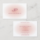 Modern-Monogramm-Trendfarben-Rosa-Weiße Vorlage Visitenkarte (Vorne/Hinten)