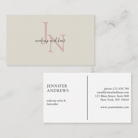 Modern Monogramm Visitenkarte (Vorne/Hinten)