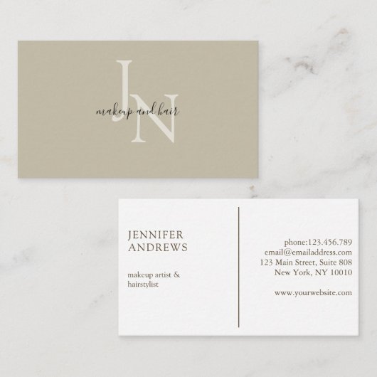 Modern Monogramm Visitenkarte (Vorne/Hinten)