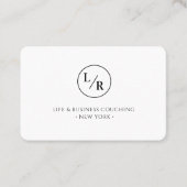 Modern, Monogramm, weiße Visitenkarte (Vorderseite)