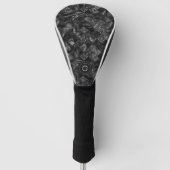 Modern Monogrammed Black Faux Glitter Pattern Golf Headcover (Vorderseite)