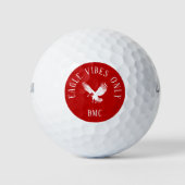 Modern Monogrammed Eagle Quote Cool Red Golfball (Vorderseite)