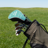 Modern Monogrammed Golfer Gift Teal  Golf Headcover (In SItu)