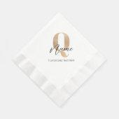 Modern Monogrammed Initial Q & Name Personalized Serviette (Ecke)