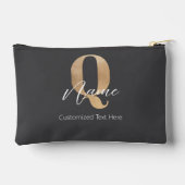 Modern Monogrammed Initial Q & Name Personalized Zubehörtasche (Rückseite)
