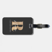 Modern Monogrammed Initial R & Name Personalized Gepäckanhänger (Rückseite horizontal)