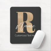 Modern Monogrammed Initial R & Name Personalized Mousepad (Mit Mouse)