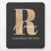 Modern Monogrammed Initial R & Name Personalized Mousepad (Vorne)