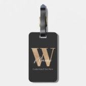 Modern Monogrammed Initial W & Name Personalized Gepäckanhänger (Rückseite vertikal)