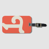 Modern Monogrammed Monogram Initial Bright Orange Gepäckanhänger (Vorderseite (Horizontal))