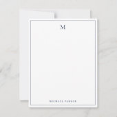 Modern monogrammiertes Blau Professional Dankeskarte (Vorderseite)