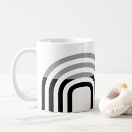 Modern Monotone White Black Initial Pattern Kaffeetasse