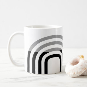 Modern Monotone White Black Initial Pattern Kaffeetasse