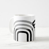 Modern Monotone White Black Initial Pattern Kaffeetasse (Vorderseite Links)