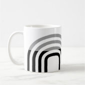 Modern Monotone White Black Initial Pattern Kaffeetasse (Links)