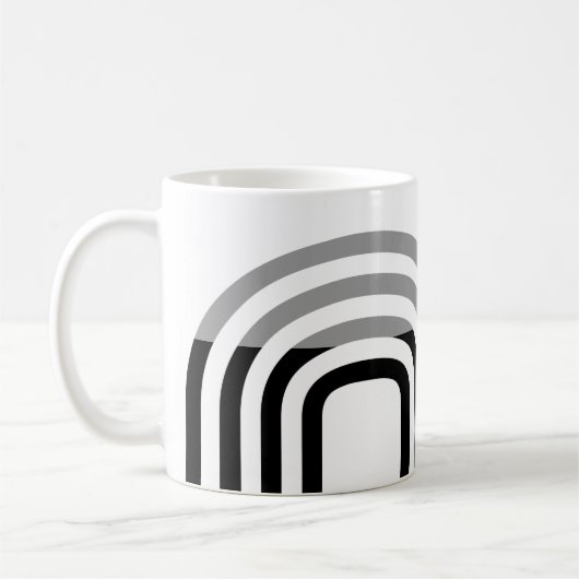 Modern Monotone White Black Initial Pattern Kaffeetasse (Links)
