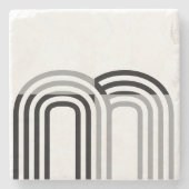 Modern Monotone White Black Initial Pattern Steinuntersetzer (Vorderseite)