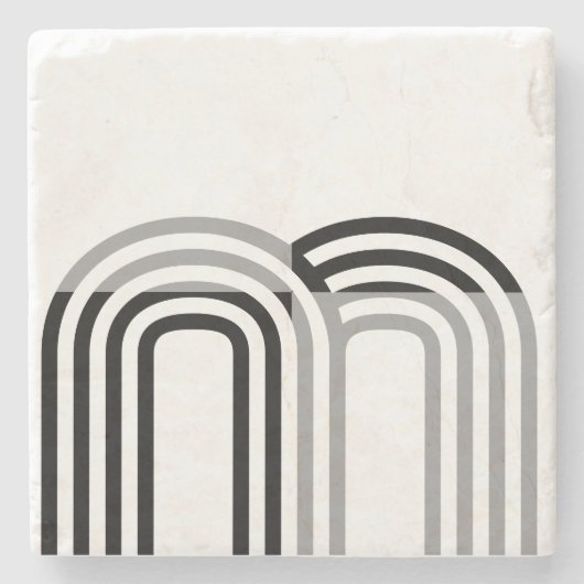 Modern Monotone White Black Initial Pattern Steinuntersetzer (Vorderseite)