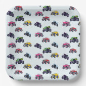 Modern Monster Truck Birthday Pappteller (Vorderseite)