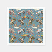 Modern Monster Truck Birthday Watercolor Blau Serviette (Vorderseite)