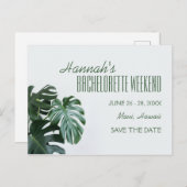 Modern Monstera Bachelorette Weekend Postkarte (Vorne/Hinten)