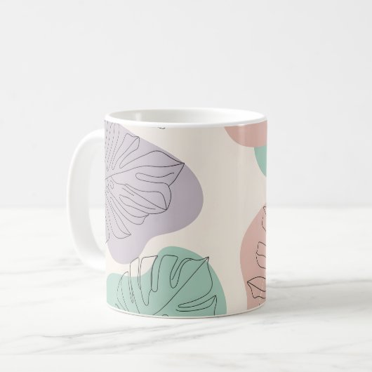 Modern Monstera Leaf Muster Kaffeetasse (Vorderseite Links)