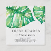 MODERN MONSTERA LEAF stilvolles, gesundes Grün Quadratische Visitenkarte (Vorderseite)