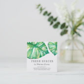 MODERN MONSTERA LEAF stilvolles, gesundes Grün Quadratische Visitenkarte (Stehend Vorderseite)