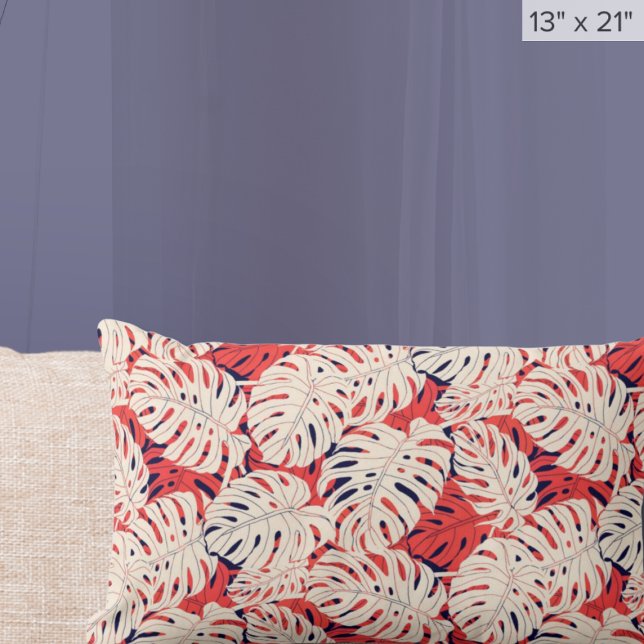 Modern Monstera Leaf Tropical Lendenkissen (Von Creator hochgeladen)