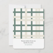 Modern Montauk Grid Green & Beige Feiertagskarte (Vorderseite)