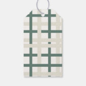 Modern Montauk Grid Green & Beige Geschenkanhänger (Rückseite)