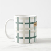 Modern Montauk Grid Green & Beige Kaffeetasse (Links)