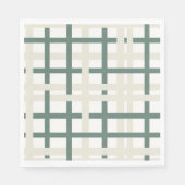 Modern Montauk Grid Green & Beige Serviette (Vorderseite)