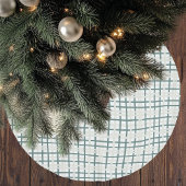 Modern Montauk Grid Green & Beige Weihnachten Polyester Weihnachtsbaumdecke