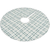 Modern Montauk Grid Green & Beige Weihnachten Polyester Weihnachtsbaumdecke (Schrägansicht)