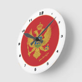 Modern Montenegro Flag, Montenegro Zuhause Design Runde Wanduhr (Winkel)