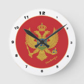 Modern Montenegro Flag, Montenegro Zuhause Design Runde Wanduhr (Vorderseite)