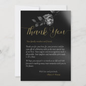 Modern Moody Black Dark Floral Wedding Vielen Dank Einladung (Vorderseite)
