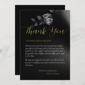 Modern Moody Black Dark Floral Wedding Vielen Dank Einladung (Vorne/Hinten)