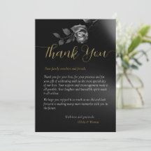 Modern Moody Black Dark Floral Wedding Vielen Dank