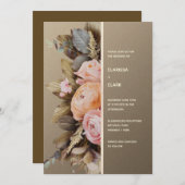Modern Moody Floral Bold Wedding Einladung (Vorne/Hinten)