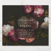 Modern Moody Floral Wedding Dark Romantic Schaumweinetikett (Einzelnes Label)