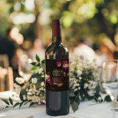 Modern Moody Floral Wedding Dark Romantic Weinetikett