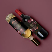 Modern Moody Floral Wedding Dark Romantic Weinetikett