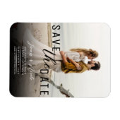 Modern Moody Overlay Foto Save the Date Hochzeit Magnet (Horizontal)