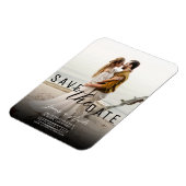 Modern Moody Overlay Foto Save the Date Hochzeit Magnet (Linke Seite)